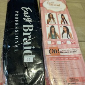 A package of easy braid professional and a package of oh ! human hair.