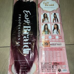 A package of hair extensions and a box.